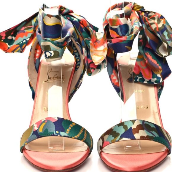 Christian Louboutin Satin Du Desert 100 Sandal 39 Charlotte - Picture 1 of 7